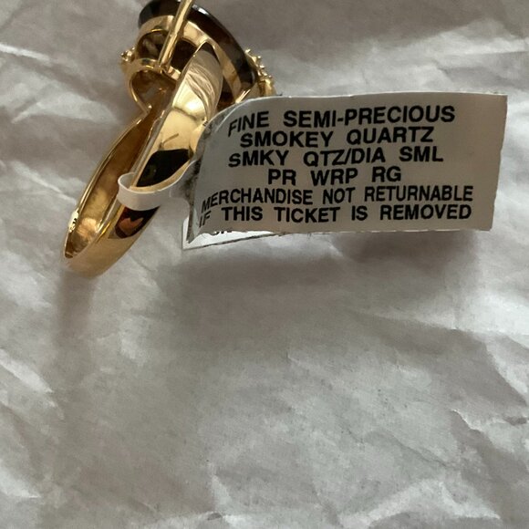 EFFY 14K solid gold Smoky quartz and diamond ring NWT - Picture 3 of 8